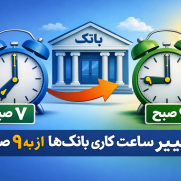 درخواست تغییر ساعت شروع کاری بانک‌ها از ۷ صبح به ۹ صبح